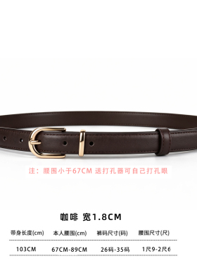 轻奢时尚百搭真皮细腰带女