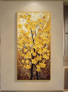 S5165—Y欧式轻奢晶瓷镶钻客厅壁画 高端金钱树装饰画 黄金树8016