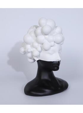 简约现代树脂人物雕塑半雕像摆件软装饰品家居泡面售楼处轻奢摆设