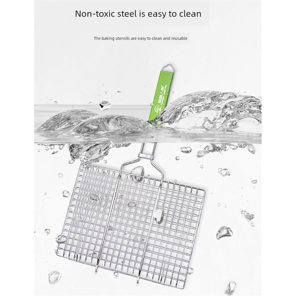 Forest barbecue equipment grilled fish clip stainless steel 304 barbecue plywood net grilled fish net special clip net