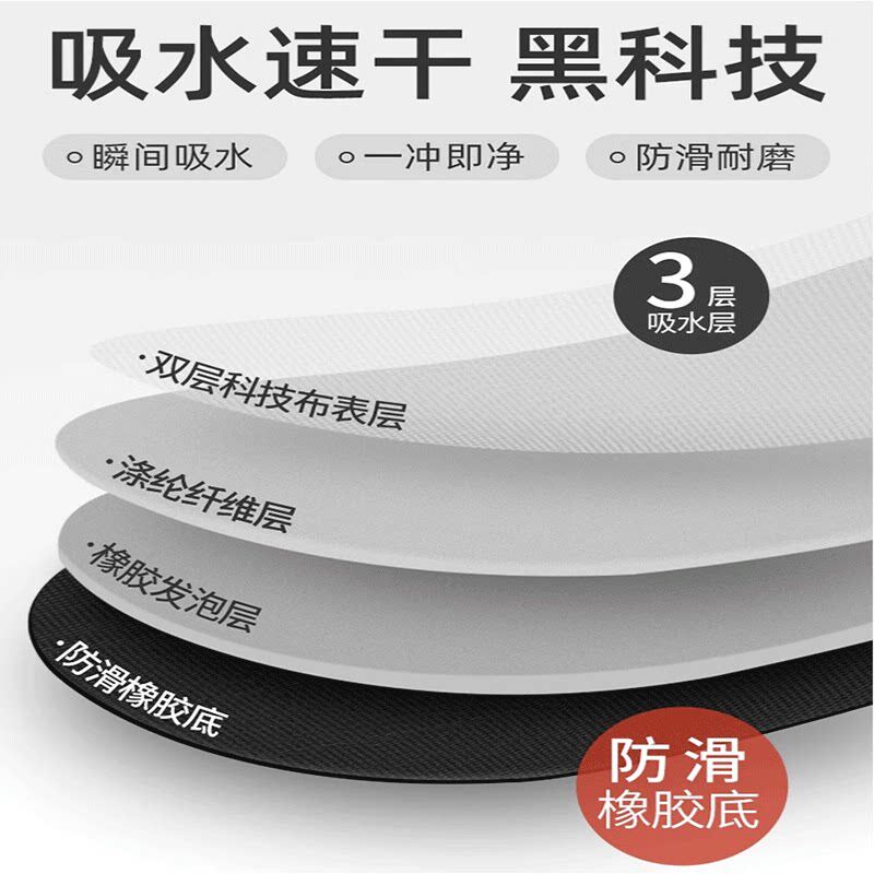 Kitchen diatom mud non-slip, water-absorbent and oil-proof floor mat