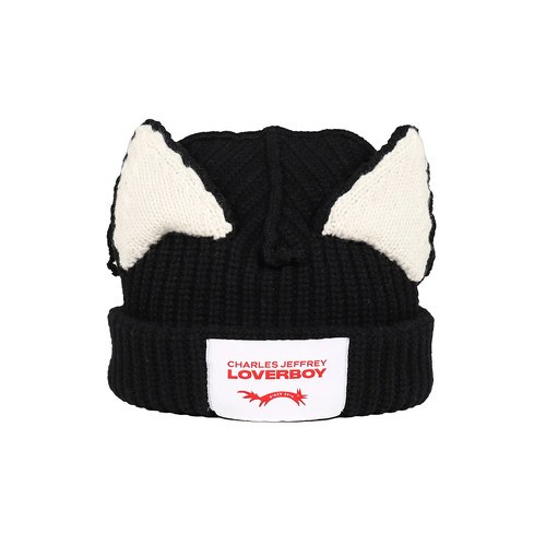 【正品现货】Charles Jeffrey Loverboy猪猪猫耳帽保暖针织毛线帽 - 图3