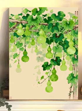 DIY春意丙烯数字油画治愈解压画