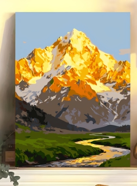 千里江山图diy数字油画手工填色丙烯油画中国风中式山水装饰挂画