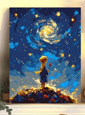 DIY彩色动物数字油画解压治愈