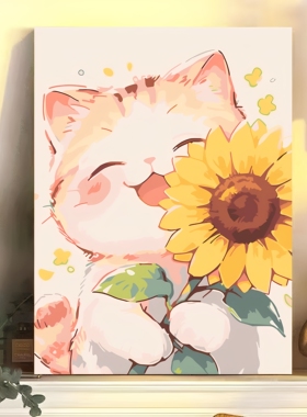 梵高小猫数字油画DIY解压治愈