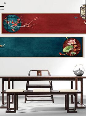 新中式组合客厅装饰画古典重彩中式挂画餐厅玄关壁画样板间墙面画