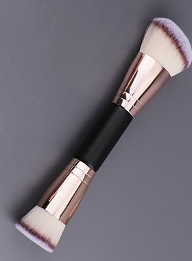 跨境双头粉底刷散粉刷腮红刷修容刷单支三色毛软毛化妆刷美妆工具