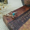 Vintage Middle Ages European Return 925 Silver Inlaid Turquoise Stone Ring No. 20
