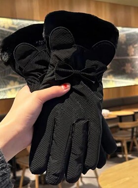 冬天保暖触屏学生女加厚棉骑车旅游御寒可爱滑雪手套防风加绒韩版