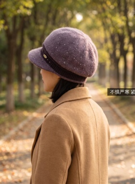 复古针织贝雷帽女秋冬保暖百搭