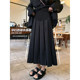 Pregnant woman's A-line woolen skirt preppy style for age reduction