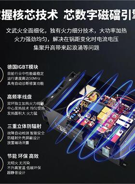 德胜厨商用电磁炉酒店食堂厨房大功率15KW双头平凹组合电炒灶炒炉