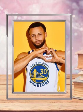 库里NBA篮球明星周边定制水晶玻璃相框摆台男生毕业生日礼物