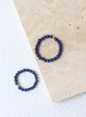 天然青金石细款戒指女