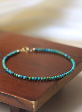 天然正品绿松石极细手链复古礼物