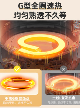 小熊电煮锅不锈钢蒸锅煮锅一体