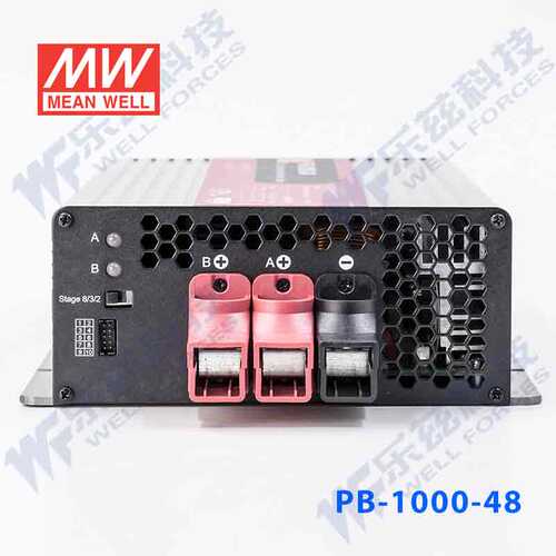 PB-1000-48 1000W 57.6V17.4A 带PFC明纬2/3/8段式铅酸电池充电器 - 图3