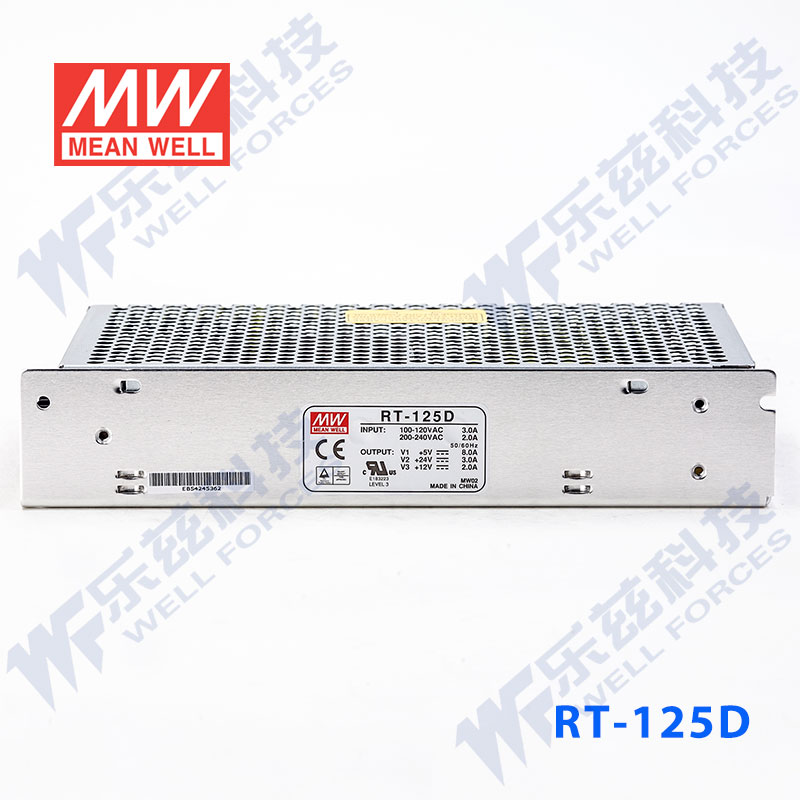 RT-125D台湾明纬5V12V24V三路开关电源125W 5V8A+24V3A+12V2A - 图0