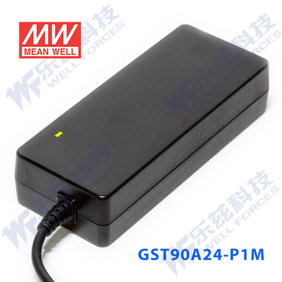 MEAN WELL 24V Power Supply 90W GST90A24-P1M 3.75A Industrial Energy Saving Adapter Global Certified Three Plug