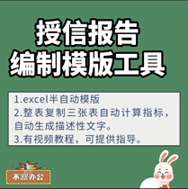 授信报告编制工具excel自动生成指标及文字描述流贷测试行业值