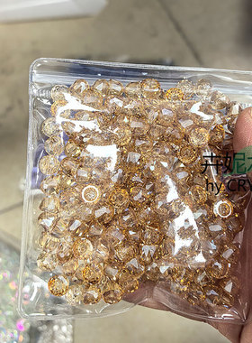 8MM水晶精品铃铛压顶铃铛水晶DIY手链项链耳环发饰饰品鞋服配件
