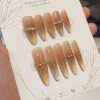 Lord of the Rings Purely Handmade Wearable Nails, Cat Eye Nail Art and Diamond Ring, Whitening, Pure Desire, Light Luxurious and Exquisite Manicure