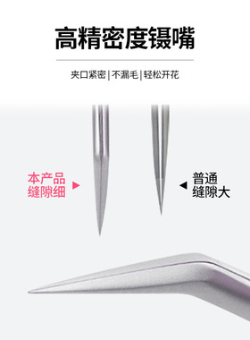假睫毛镊子套装高精密美睫师专业嫁接金羽夹不锈钢睫毛夹睫毛镊子