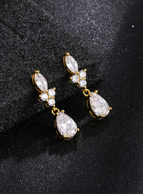 唯曼简约原创铜项链锁骨链耳环女