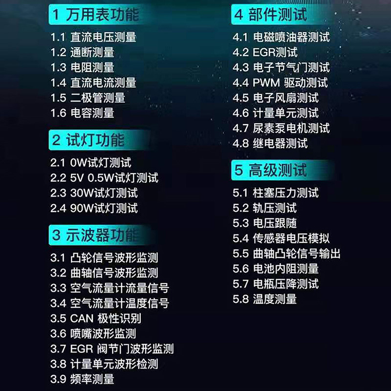 Q7全功能万用表检测宝汽修仪表示波器部件功能测试节气门检测仪器