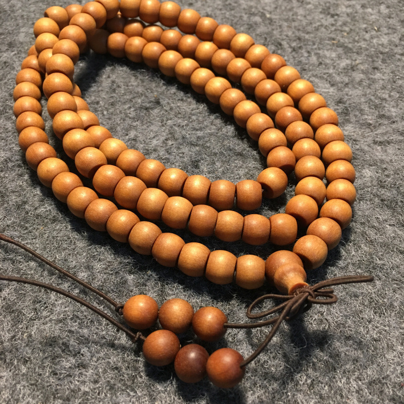 抖音同款巴布亚老檀香7*9mm手串 tsangkai曾家银佛珠/念珠