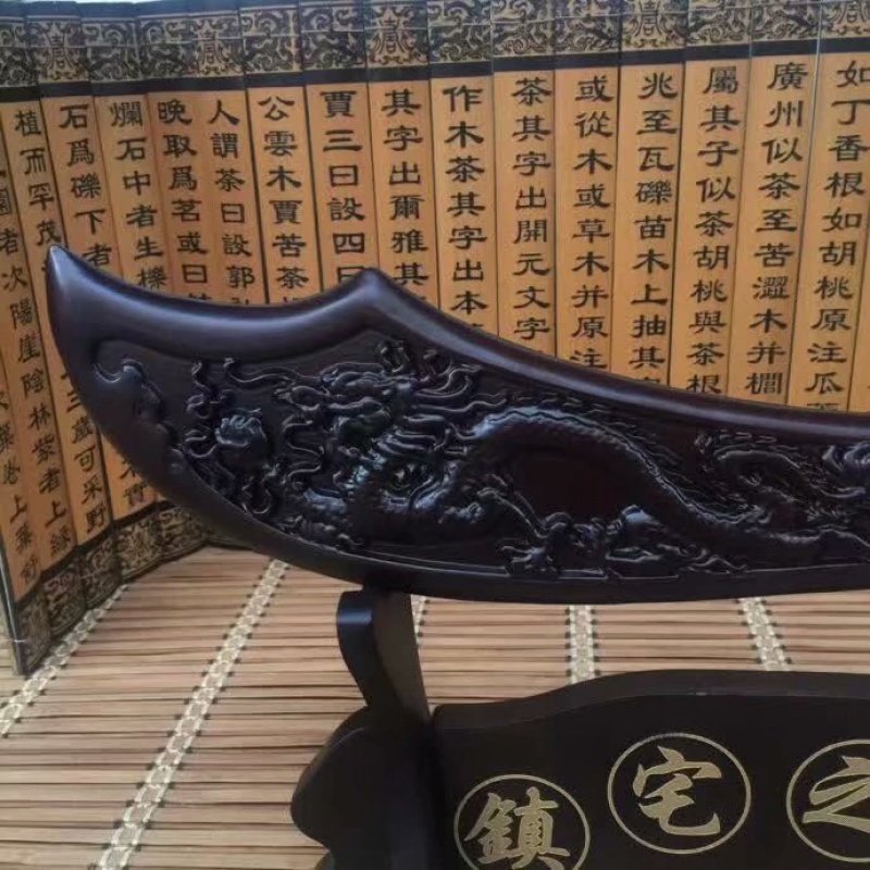 抖音新款黑檀木雕之宝龙刀木摆件 tsangkai曾家银摆件