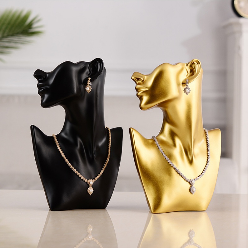 抖音新款树脂吊坠人像展示台耳环 tsangkai曾家银项链