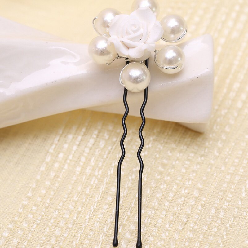 抖音新款手工珍珠软陶新娘造型发簪 tsangkai曾家银发饰