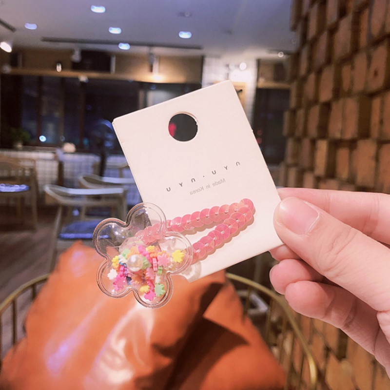 抖音新款pvc软陶小花亮片款bb夹 tsangkai曾家银发饰