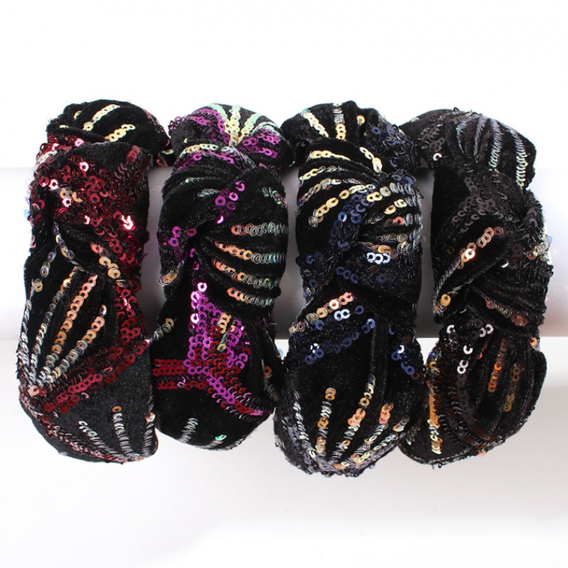 抖音新款手工亮片编织流行秋冬发箍 tsangkai曾家银发饰