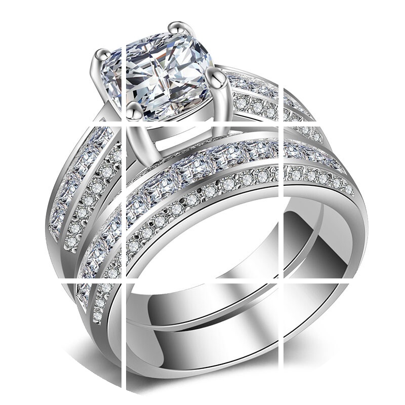 925银18k金镶锆石对戒情侣男女士 tsangkai曾家银戒指/指环