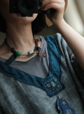 手编做旧百搭古银颈链SC109