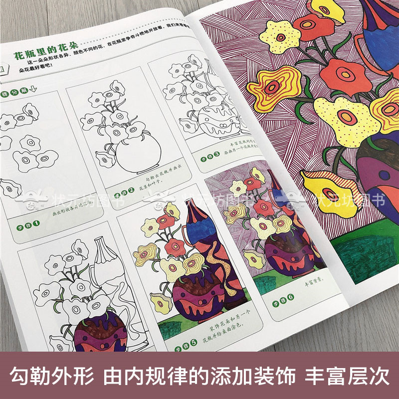 新书装饰画课堂童颜童画少儿美术新起点儿童创意装饰画教程培训画室美术教材线描装饰画起步入门少儿童画画书安徽美术出版社-图2