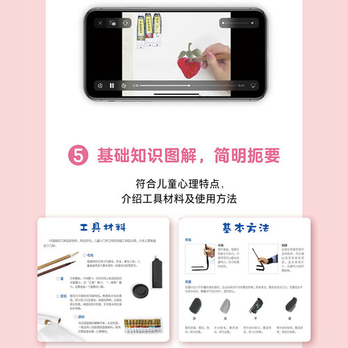儿童五步学国画 栀白国画著 幼儿水墨画启蒙入门自学简单中国画教程植物动物花卉国画技法简单易懂国画书籍湖北美术出版社 - 图1