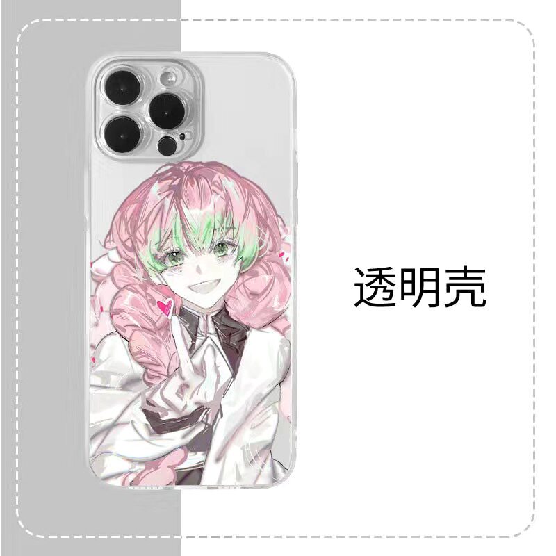 动漫鬼灭可爱甘露寺老婆蜜璃指心适用iPhone15手机壳苹果14P透明软壳12硅胶全包红米k60荣耀50pura70iqooneo9