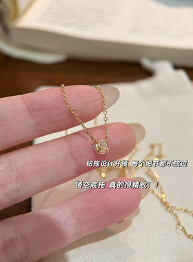 s925纯银莫桑单钻50分轻奢百搭高级感项链