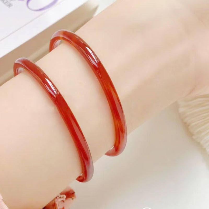 网红款红4mm玛瑙玉髓叮当镯细圆条荔枝冻闺蜜少女汉服配饰百搭镯,淘宝优惠券,粉丝福利购,淘宝优惠卷