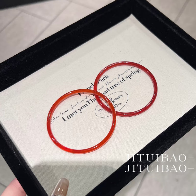 网红款红4mm玛瑙玉髓叮当镯细圆条荔枝冻闺蜜少女汉服配饰百搭镯,淘宝优惠券,粉丝福利购,淘宝优惠卷