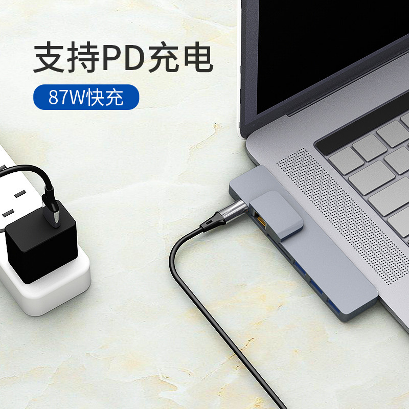 雷电3USBC双TYPEC转HDMI USB PD SDTF千兆网卡集线器多功能扩展坞 - 图2