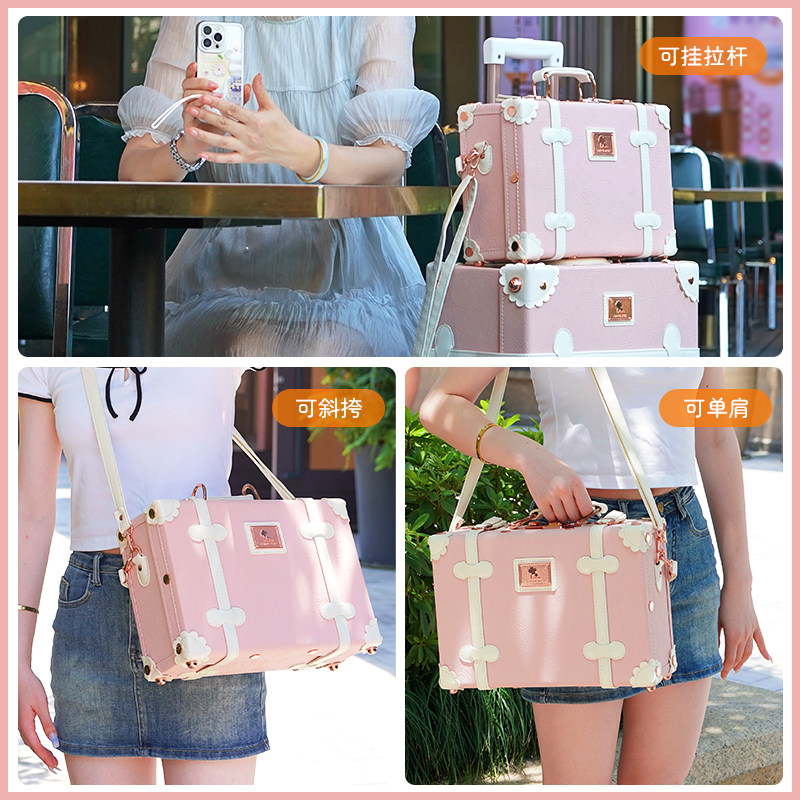 uniwalker复古ins风化妆箱女大容量手提箱镜子皮箱便携旅行收纳箱,淘宝优惠券,粉丝福利购,淘宝优惠卷