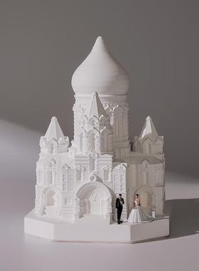 微缩摄影小人婚礼沙盘摆件