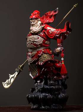 王顺武财神像关公摆件招财镇宅供奉关羽关二爷财神爷家用饰品桌面
