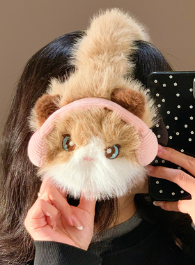 冬季猫咪毛绒保暖防冻耳罩女款