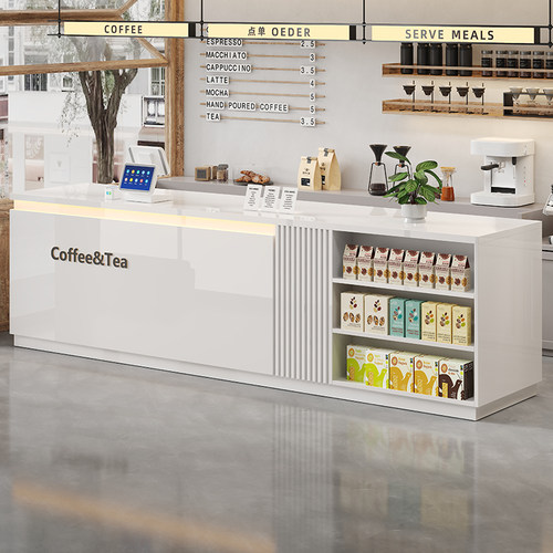 奶茶店收银台店铺小型柜台轻奢宠物店前台现代简约超市便利店吧台 - 图1